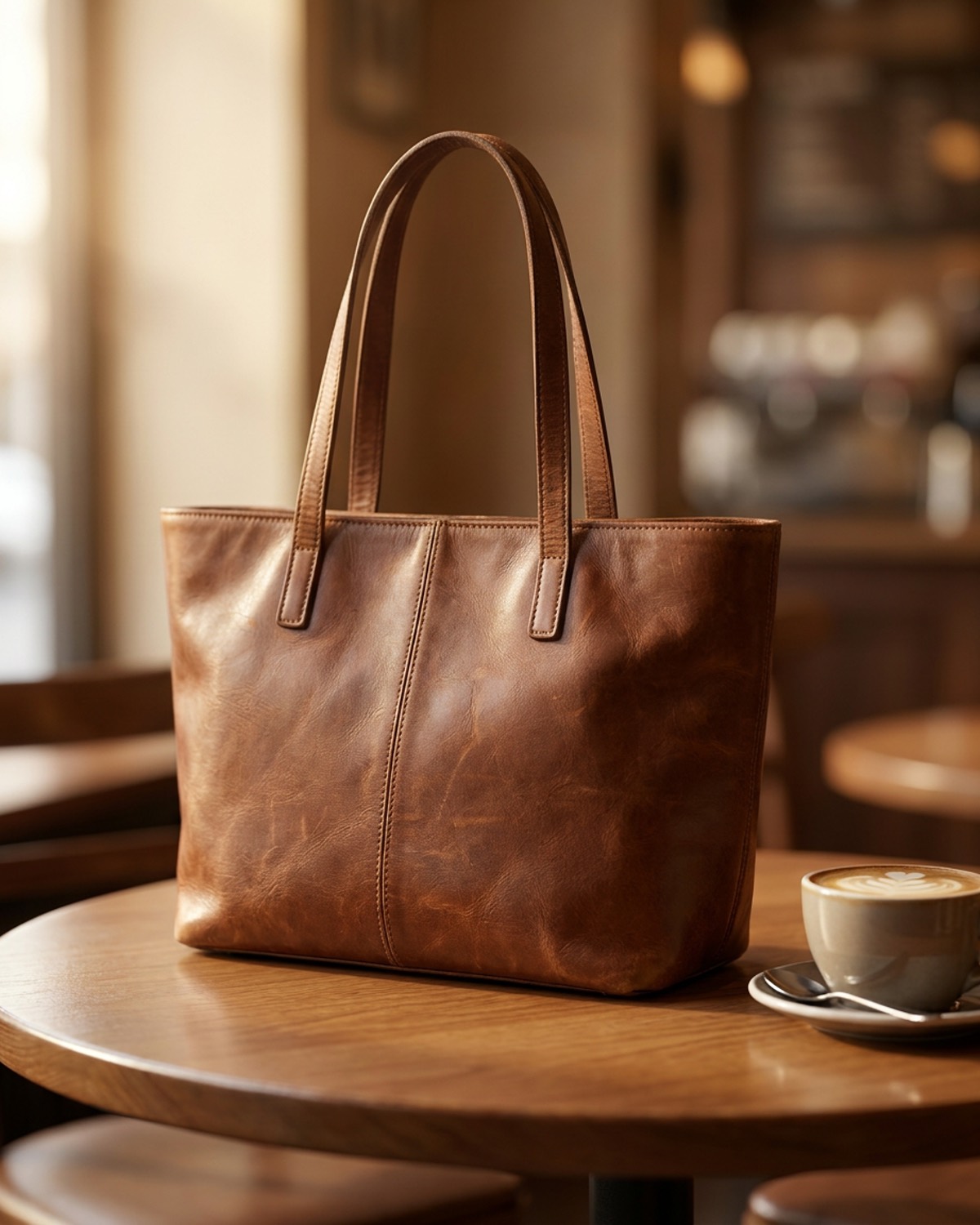 Cartera de cuero, foto de estudio